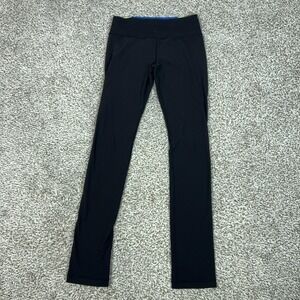 Lululemon Pants Womens 6 Black Ankle Leggings Yoga Gym Workout Logo Sports